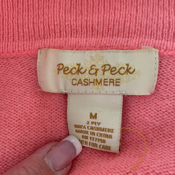 Pink Coral Cashmere Collared Sweater M - Picture 7 of 7